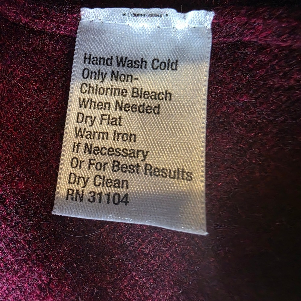 Saddlebred 1888 Mens Burgundy 100% Fine Cashmere V-Neck Sweater Size L - Picture 3 of 6